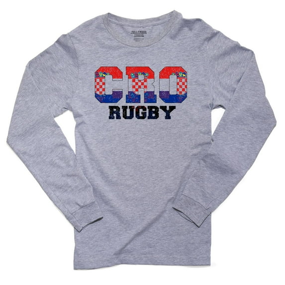 Croatia Rugby - Olympic Games - Rio - Flag Men's Long Sleeve Grey T-Shirt