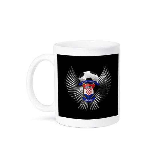 3dRose, Croatia soccer ball with crest team football Croatian, 15oz Mug