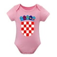 thumbnail image 1 of Croatia Soccer Inspired Retro Football Baby Bodysuit - Cute Infant Bodysuit for Boys And Girls Pink-style 18months, 1 of 7