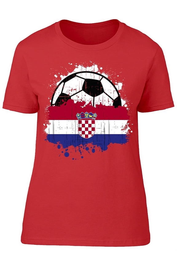 Croatia Soccer Team T-Shirt Women -Image by Shutterstock Women T-Shirt, Female Medium