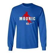Croatia Soccer Tribute 2024 – Air Modric Inspired Long Sleeve T-Shirt (Royal, Small)