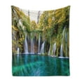 thumbnail image 1 of Croatia Soft Flannel Fleece Throw Blanket, Nature Photo with Many Small Waterfalls in Forest Outdoor Scene Print, Cozy Plush for Indoor and Outdoor Use, 50" x 60", Multicolor, by Ambesonne, 1 of 6