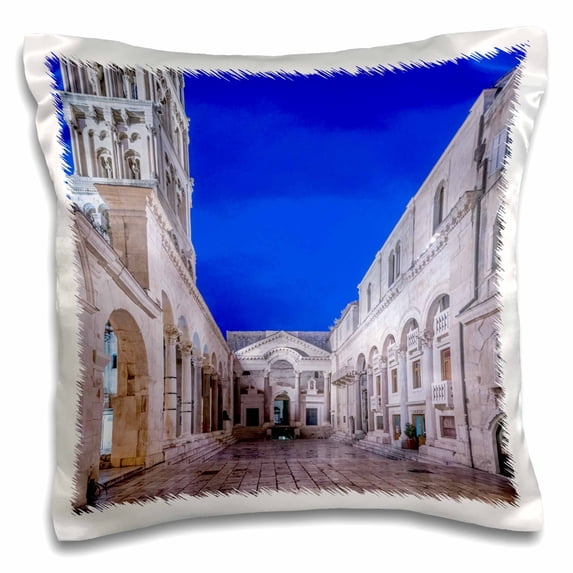3dRose, Croatia, Split, Diocletians Palace at Dawn, 16x16 inch Pillow Case