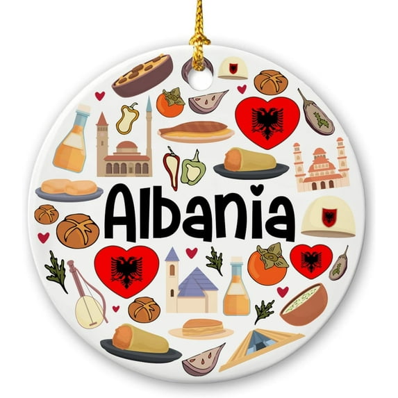 Croatia Symbols Colorful Christmas Ornament, Croatia Home Decor, Croatia Gifts and Souvenirs for Men and Women, Gift Idea for Croatian