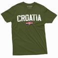 thumbnail image 1 of Croatia T-Shirt Hrvatska Mens Tee Shirt Croatian Flag Coat Of Arms Soccer Football T-Shirt (Xx-Large Military Green), 1 of 6