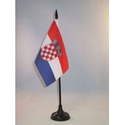 AZ Flag Croatia Table Flag 4x6 in 100D Polyester Plastic Base 15x10 cm