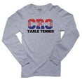 thumbnail image 1 of Croatia Table Tennis - Olympic Games - Rio - Flag Men's Long Sleeve Grey T-Shirt, 1 of 2