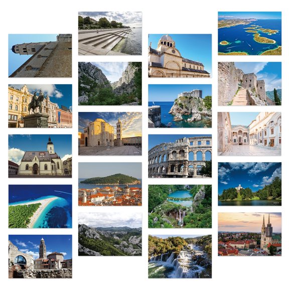 Croatia Vintage Landscape Postcards 20pc Set Cardboard