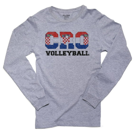 Croatia Volleyball - Olympic Games - Rio - Flag Men's Long Sleeve Grey T-Shirt
