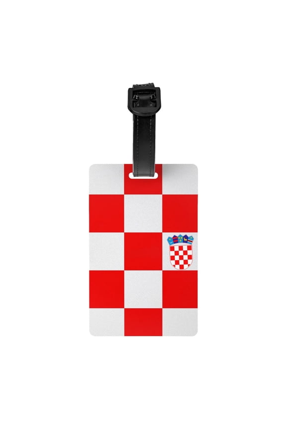 Croatian-Flag Pvc Luggage Tag With Name Id Labelfor Women Men
