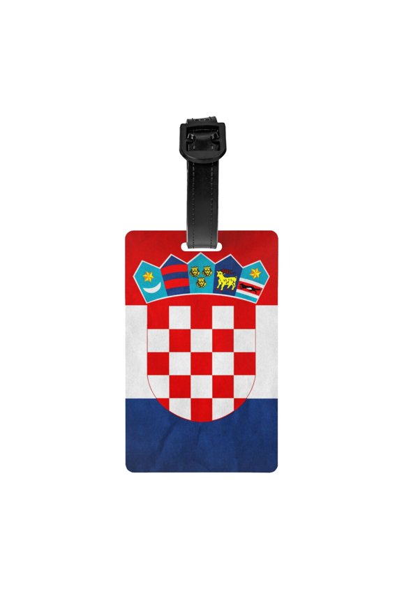 Croatian-Flag Pvc Luggage Tag With Name Id Labelfor Women Men