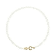 Bella by Thorne Croc Closure Pearl Adult Necklace, Gold