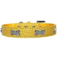 thumbnail image 1 of Croc Crystal Bone Dog Collar, Yellow - Size 18, 1 of 1