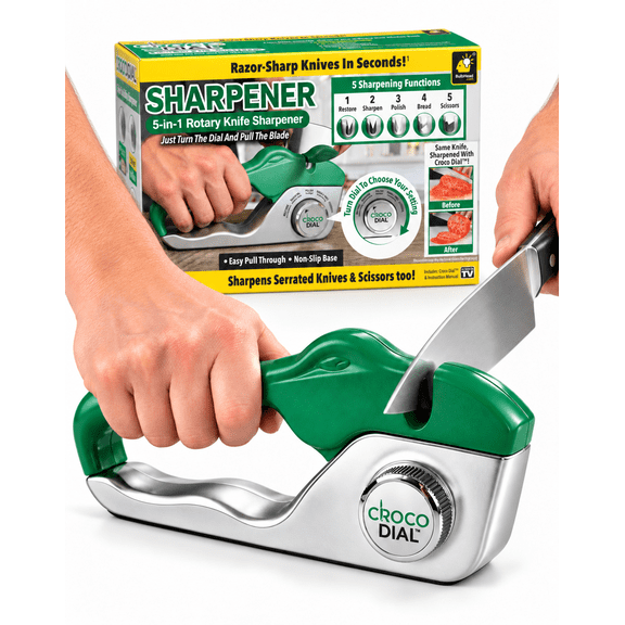 Sharp Sknife Crocodile Knife Sharpener, 5-in-1 Croco Dial Knife Sharpener for ...