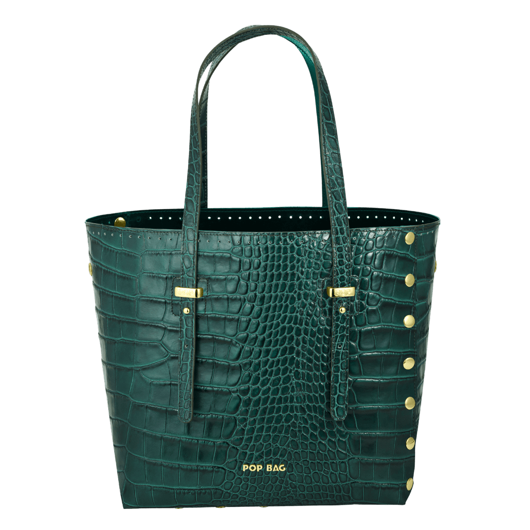 Croc embossed shop leather tote