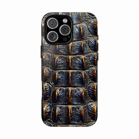 Croc Skin Dark Gray Textured Alligator Pattern Case for iPhone 17 16 15 14 13 12 11 Pro Max