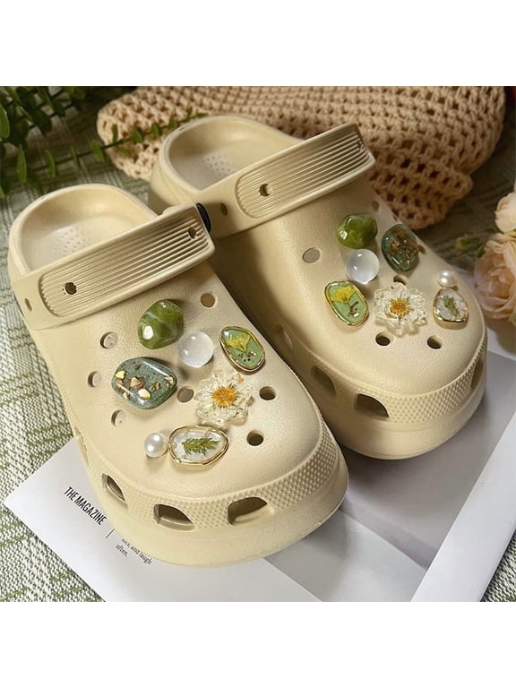 Croc shoe accessories DIY detachable shoe charms, shoe buckles, decorative buckles, blue rose, butterfly, ballet shoe decorations, shoe charms