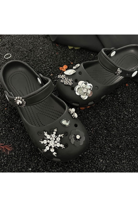 Croc shoe accessories for women, DIY shoe charms, Zhibixing shoe decorations, a set of clips, trendy and high-end shoe decorations