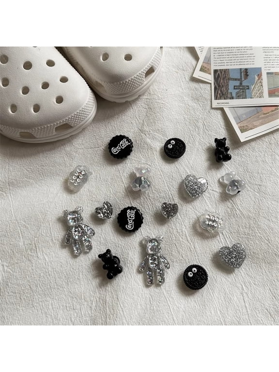 Croc shoe accessories for women, Y2K glitter violent bear shoe charms, slipper decorative buckles, DIY shoe buckles for men