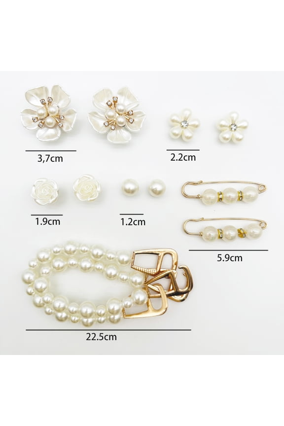 Croc shoe accessories, vintage decorative metal ornaments, detachable shoe charms, 3D DIY pearl shoe buckle accessories