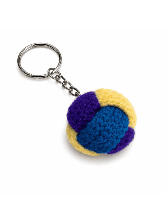 Handmade Crochet Ball Keychain, Knitted Soft Knot Ball Bag Charm with Metal Key Ring, Decorative Handmade Accessory for Handbags, Backpacks, Keys and Everyday Use