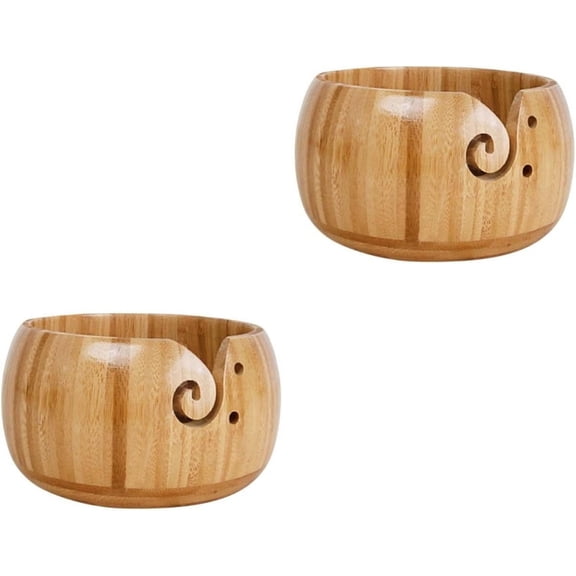 Crochet 2pcs Wool Yarn Self Made Wooden Suite Freezer Baskets