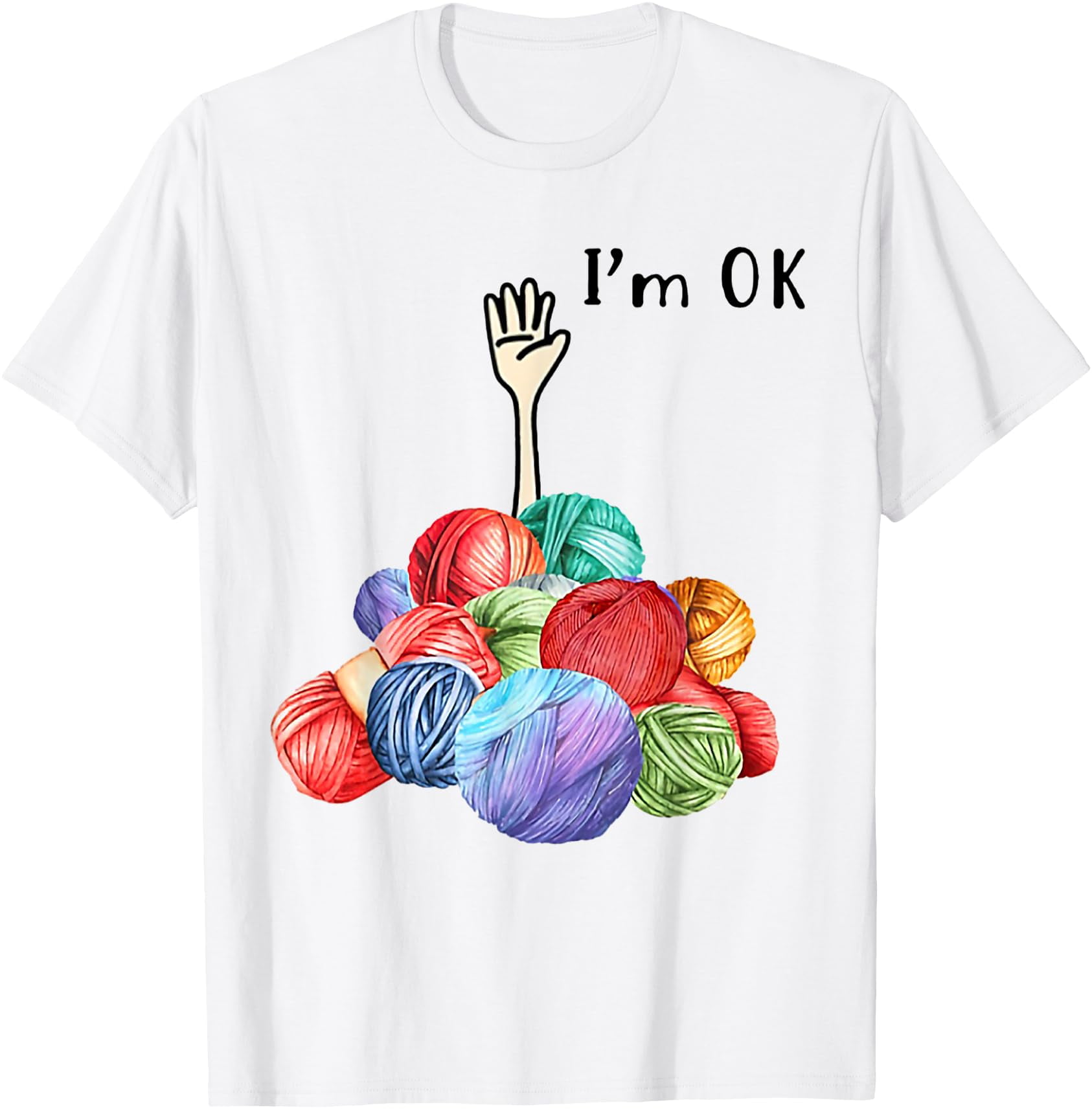 Crochet And Knitting I'm Ok T-Shirt,Forest Green Color,Size YouthM