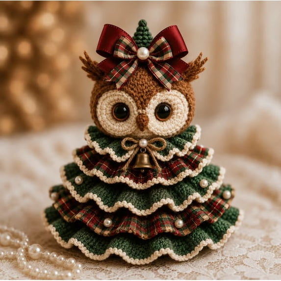 Crochet Animal Christmas Tree DIY Kit,Christmas Yarn Craft Set with Animal Character Design,Handmade Holiday Ornament Making Kit,DIY Crochet Decoration for Home Tabletop Display (B)