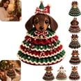 thumbnail image 1 of Crochet Animal Christmas Tree DIY Kit Handmade Ornament Set with Pearl Beads Bell Bow Yarn Hook Beginner Friendly Pearl Embellishment Charming Gift for Adults,Dog, 1 of 7