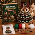 thumbnail image 1 of Crochet Animal Christmas Tree DIY Kit, Handmade Ornament Set with Pearl, Beginner Friendly, Christmas Decorations Gifts for Family, 1 of 7