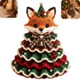 thumbnail image 1 of Crochet Animal Diy Christmas Tree Kit Complete Handmade Holiday Craft Set Ideal Gift For Craft Lovers Indoor Decor,Fox, 1 of 7