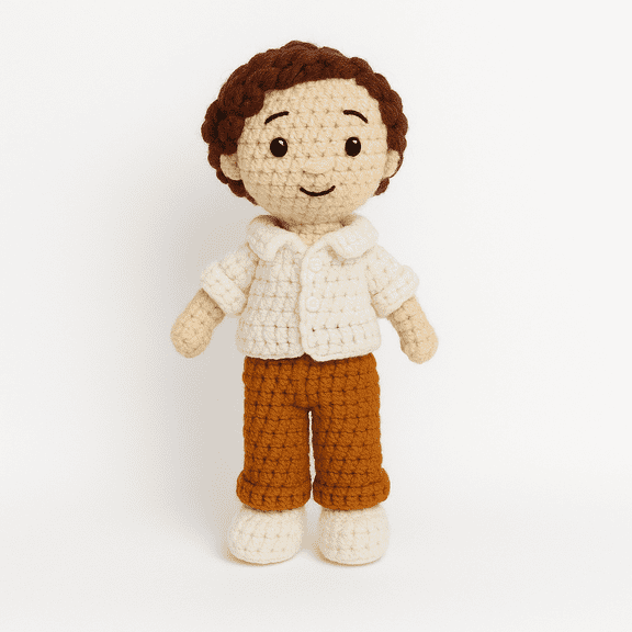 Crochet Baby Boy Doll Hand-Made Stuffed Toy, Detachable Cloth best Gift Toy for Him, Handknitted Gift with perfection