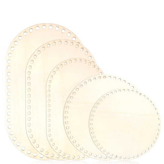 Crochet Bag Bottom Wooden Base Basket Weaving Supplies for Diy Basket Craft(5 Size)