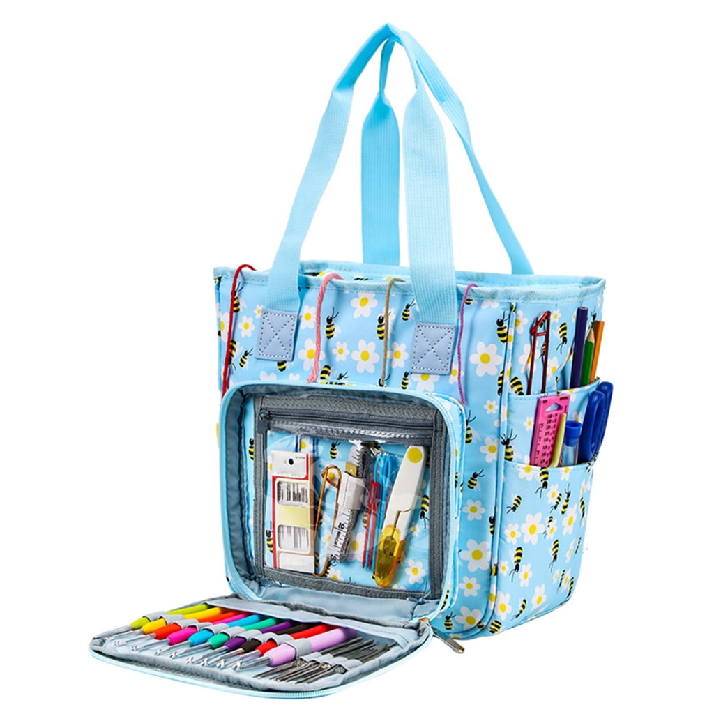 Crochet Bag Crochet Craft Organiser Knitting Bag for Crocheting & Knitting Supplies, Portable Yarn Storage Organiser