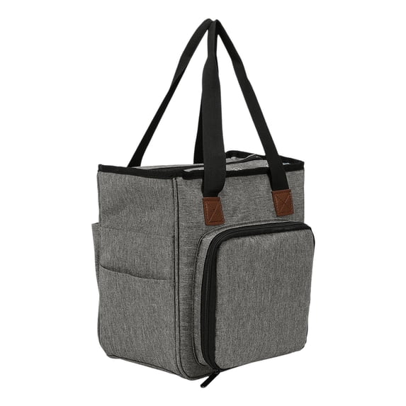 Crochet Bag Organizer, Large Capacity Knitting Storage Tote Bag with Multiple Pockets, Portable Sewing Kit Organizer for Yarn, Needles, Scissors, 10.2" X 9" X 5.5", for Knitting Enthusiasts