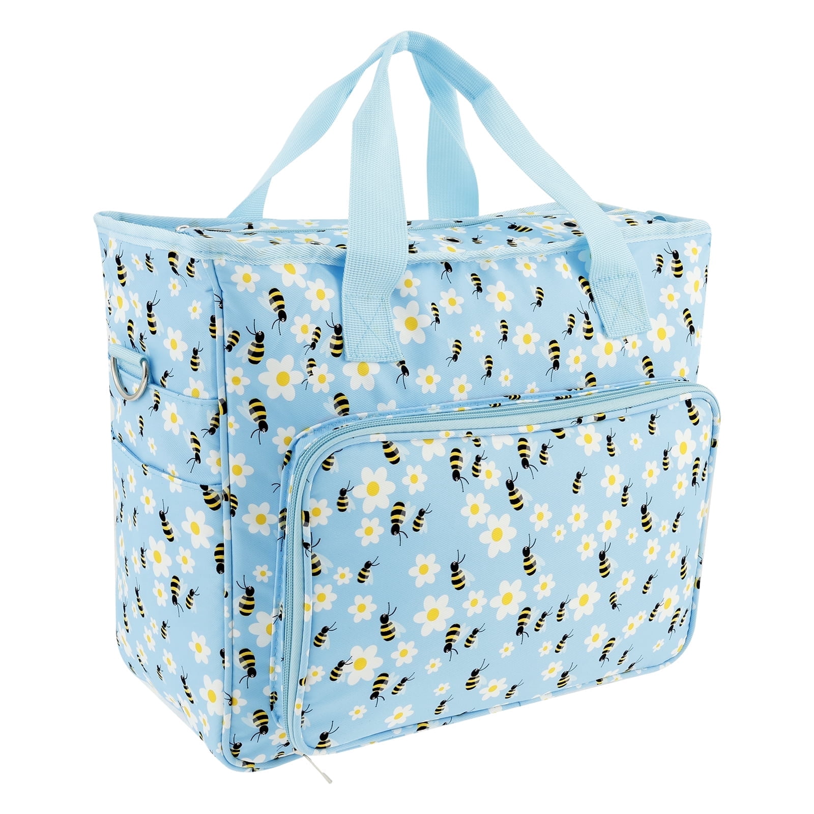 Extra Large Capacity Yarn Storage Bag Oxford Cloth Cross Stitch Bag with Shoulder Strap Knitting Bag Portable Crochet Travel Bag for Yarn Balls Crochet Hooks Knitting Needles