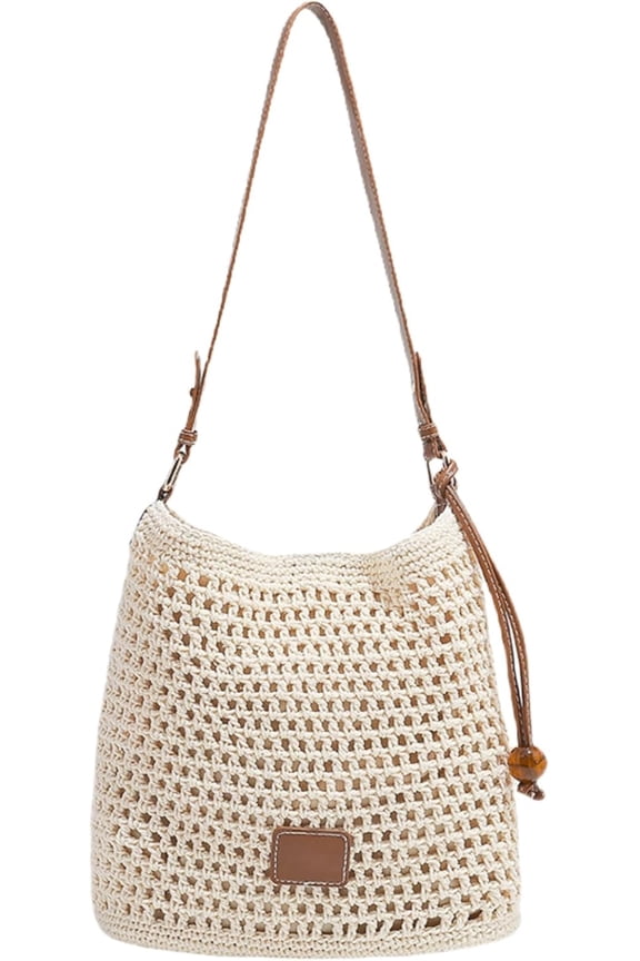 Crochet Bag for Women Macrame Purse Handwoven Boho Shoulder Bag Lightweight Summer Beach Purse for Beach, Travel, Casual Daily Use