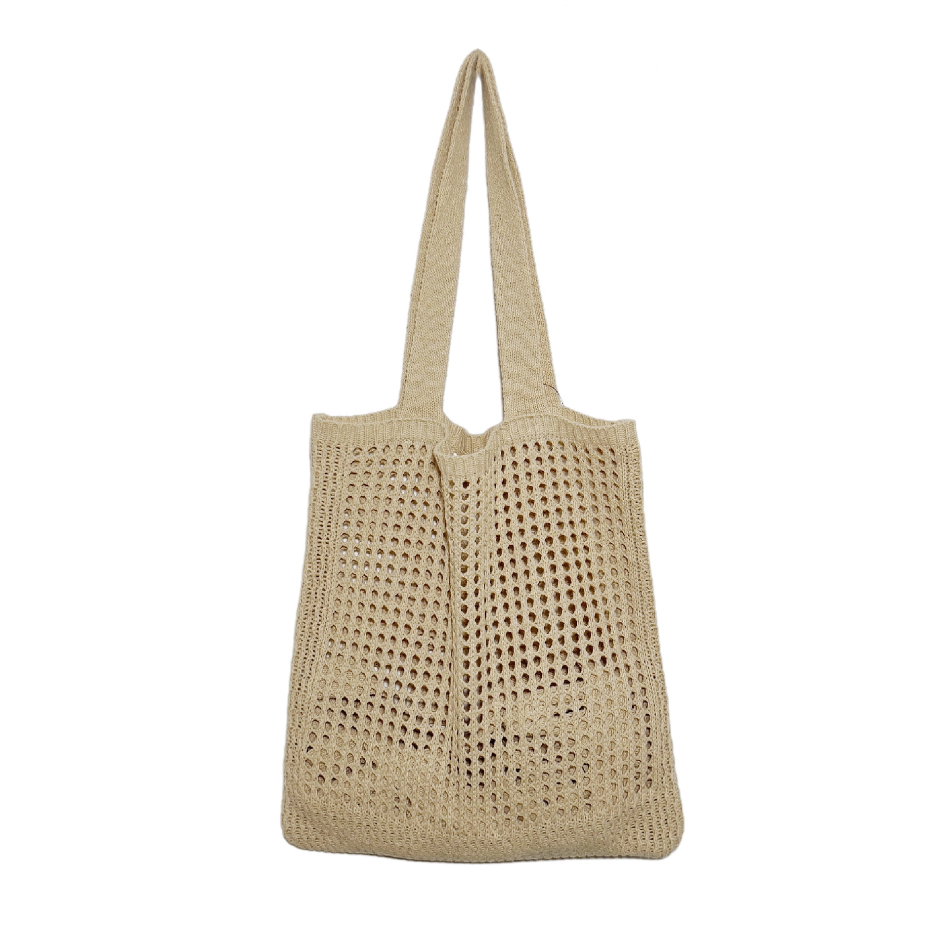 Crochet Bags For Women Hand-Woven Knit Bag With Lining Girls Summer Beach  Mesh Handbag Tote Bag(Orange)