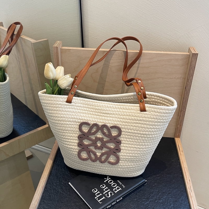 Crochet Beach Bag Purse, Boho Woven Tote For Summer Vacation Travel Casual Shoulder Bag Soft