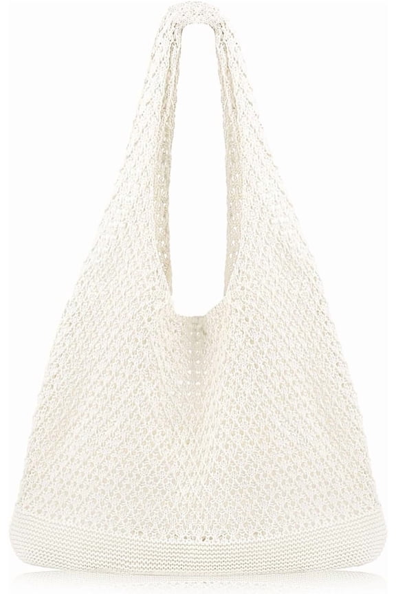 Crochet Beach Tote bag Summer Beach Bag for Women Aesthetic Mesh Tote Bag Hippie Bag Knit Bag