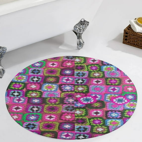 Crochet Blanket Granny Square Vintage Round Carpet Circle Rug Outdoor Patio Area Rug Washable Large Area Rugs Hallway Room Decor Fitness Mats