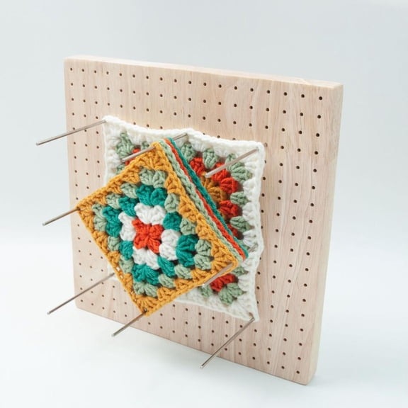Crochet Blocking Board Set Knitted Decoration Mat Handmade with Steel Pins Rod