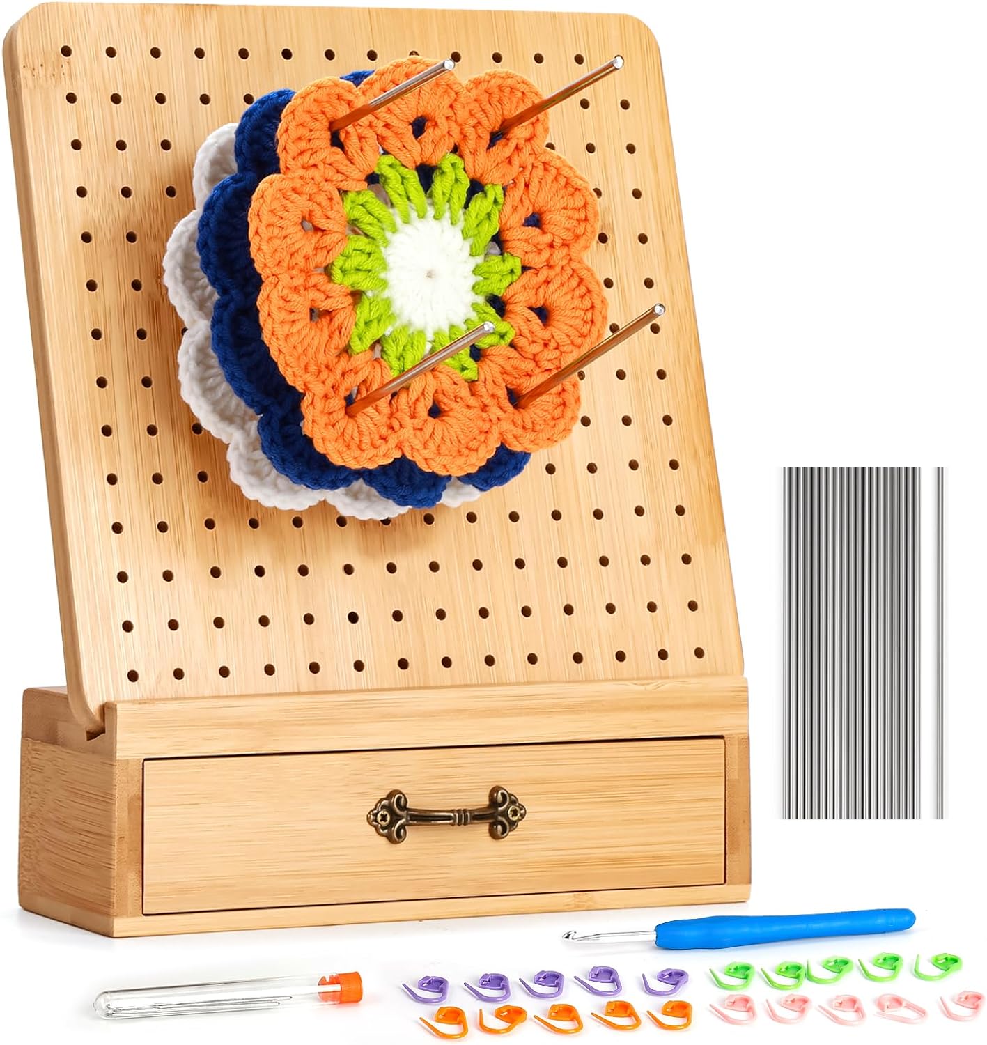 Wooden Crochet Blocking Board Reusable Handcrafted Knitting Blocking