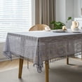 thumbnail image 1 of Crochet Boho Tablecloth with Tassels, Hollow Lace Tablecloths Cover for Party Birthday Dinning Farmhouse Table Cloth, 1 of 4