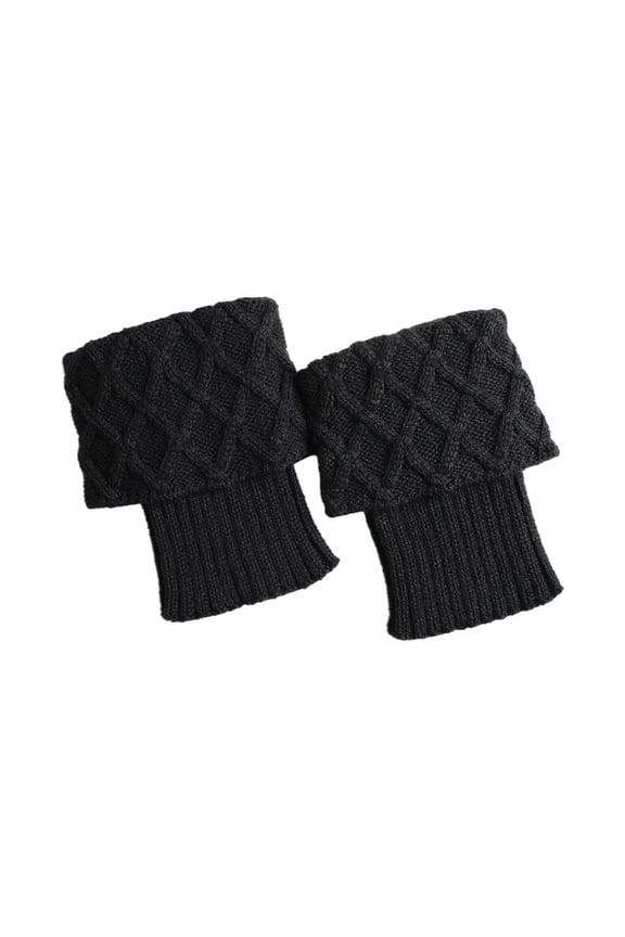 Crochet Boot Cuffs Knitted Ankle Soft Acrylic Crochet Boot Socks Women Leg Warmers for Gifts Warmer Leg Warmers Girls - Black