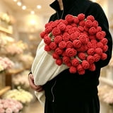 Crochet Bouquet Blanket Throw Blanket, Handmade Crochet Rose Flower ...