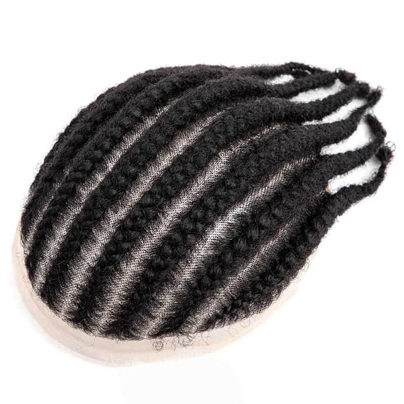Crochet Braids Men's Toupee Human Hair System 8"x10" Full Lace Base Male Hair Prosthesis