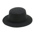thumbnail image 1 of Crochet Bucket Hat Women - Boho Y2K Summer Retro British Style Black Flat Top Hat For Men And Women, 1 of 2