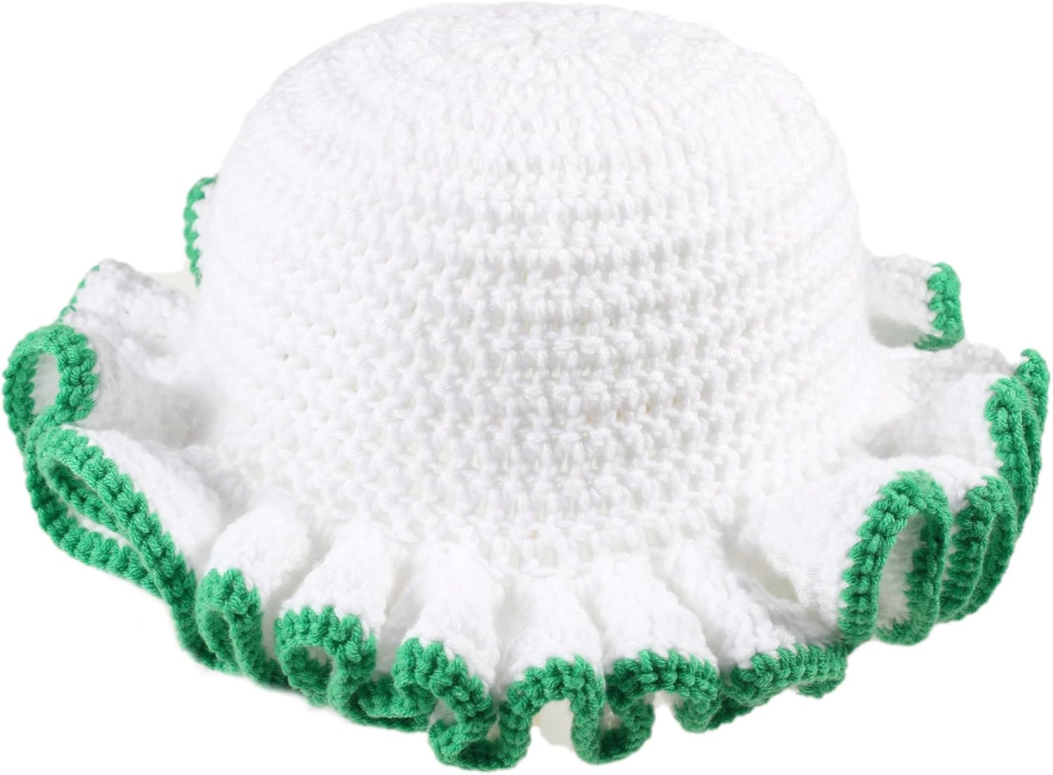 Crochet Bucket Hat Handmade Knit Floppy Cap Boho Travel Outdoor Fishing Crochet-Bucket-Hat-Women-  main image 4