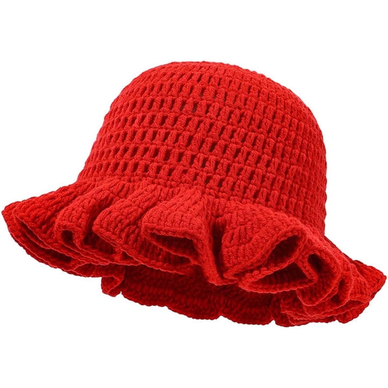 Crochet Bucket Hat Women Knit Floppy Cap Handmade Beanie Outdoor Travel Crochet Bucket Hat Women Trendy Knit Floppy Cap Cute Boho  main image 4